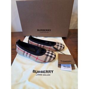 NWT Burberry Toddler EU 28 US 10.5 Mini Grace Plaid Flats
